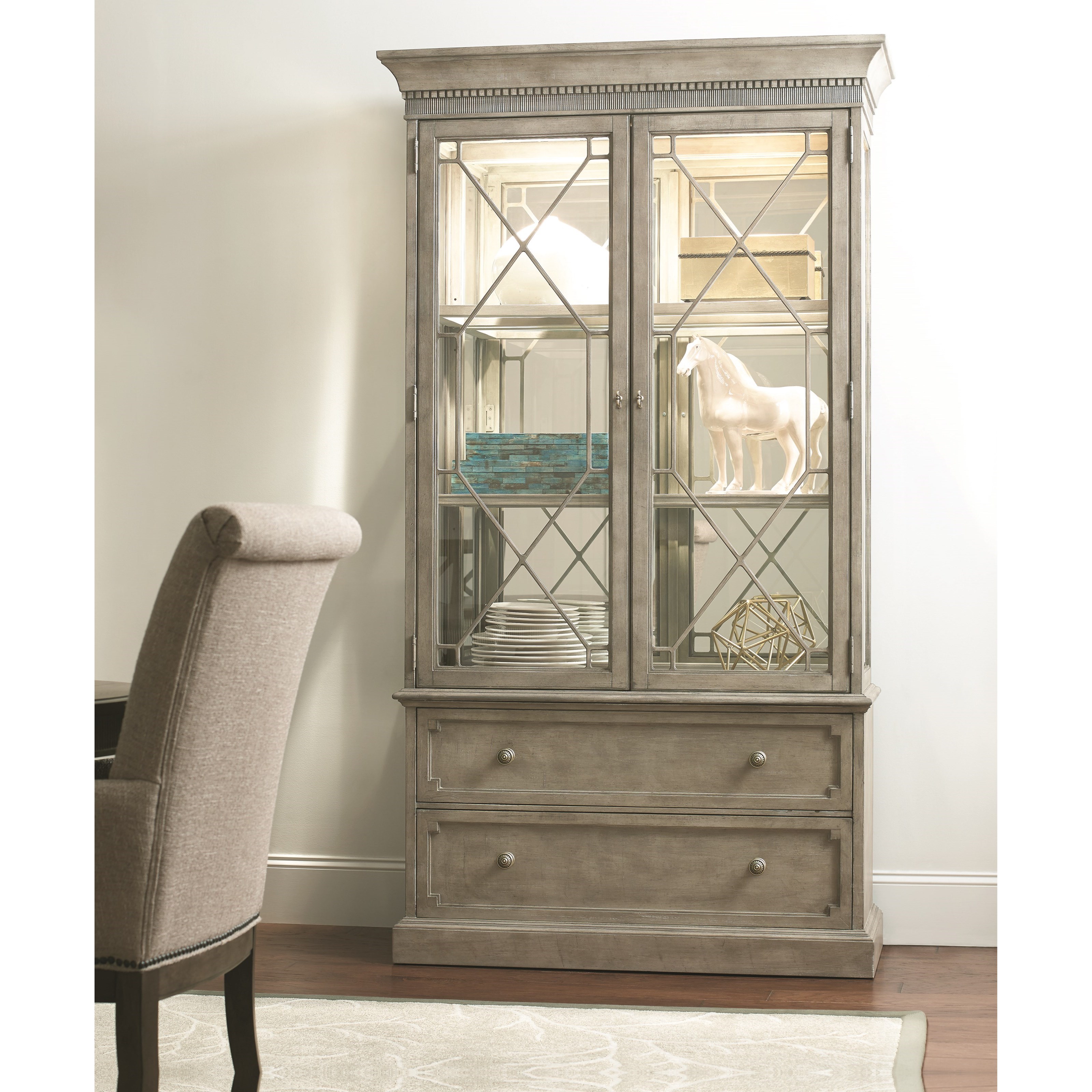 Transitional shop china cabinet